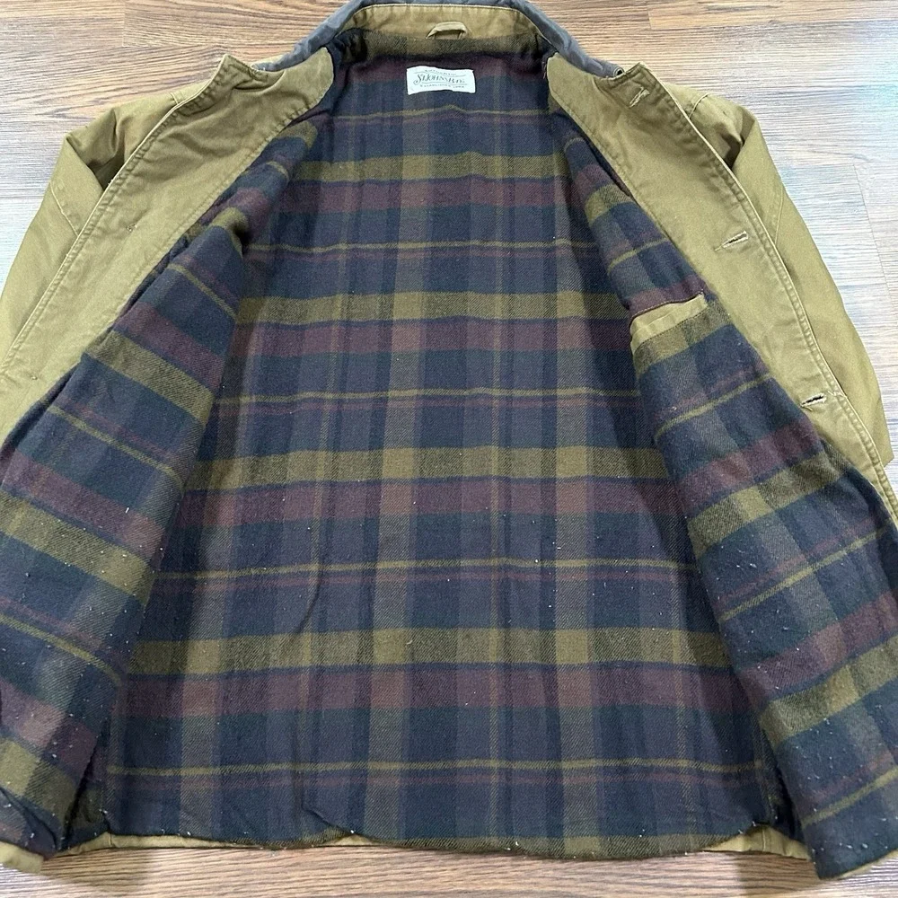 St Johns Bay Barn Coat Chore Jacket Men's XL Brown Flannel Lined Insulated